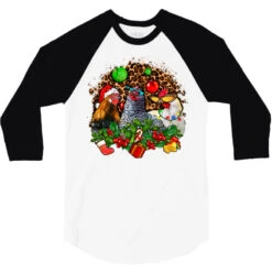 Christmas Party And Chickens 3/4 Sleeve Shirt -Noel Outfits Store pd.2527041795.33.25097017.s3.1 front white and black ffffff none x0y0 150 800x800 1