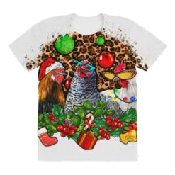 Christmas Party And Chickens All Over Women's T-shirt -Noel Outfits Store pd.2527041818.108.25097017.s3.1 front customized f5f5f5 none x45y24 294 800x800 1
