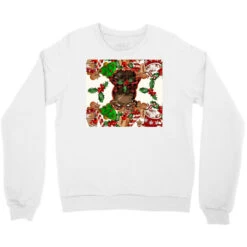 Afro Messy Bun Christmas Crewneck Sweatshirt -Noel Outfits Store pd.2527105309.32.25097366.s3.1 front white ffffff none x0y0 124 800x800 1