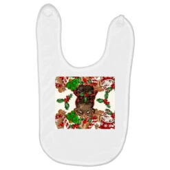 Afro Messy Bun Christmas Baby Bibs