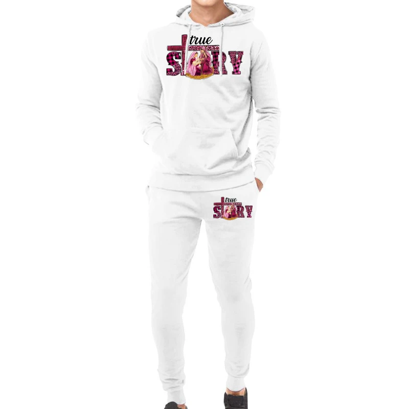 Pink Christmas True Story Holy Family Hoodie & Jogger Set 3 Pink Christmas True Story Holy Family Hoodie & Jogger Set