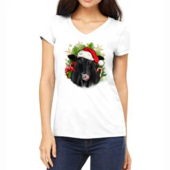 Christmas Black Angus Women's V-Neck T-Shirt