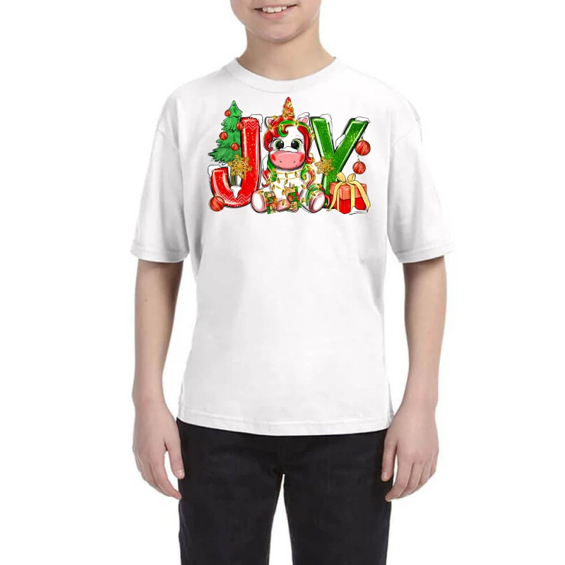 Joy Christmas Unicorn Youth Tee 3 Joy Christmas Unicorn Youth Tee