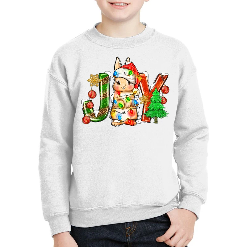 Joy Christmas Rabbit Youth Sweatshirt 3 Joy Christmas Rabbit Youth Sweatshirt