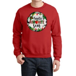 Christmas Cookie And Light Santas Favorite Son Crewneck Sweatshirt