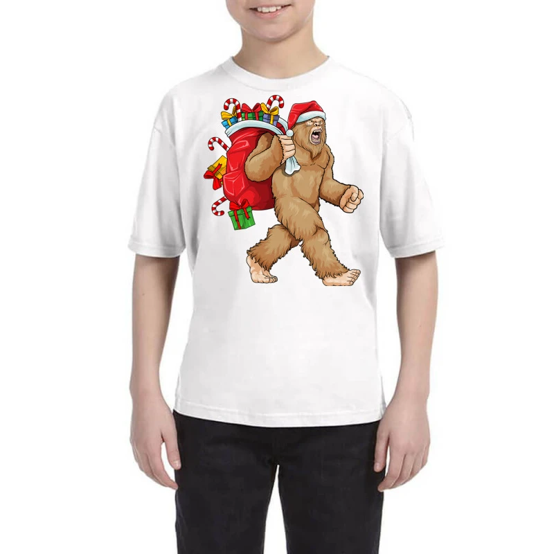 Bigfoot Santa Christmas Bag Xmas Sasquatch Boys Ki Youth Tee 3 Bigfoot Santa Christmas Bag Xmas Sasquatch Boys Ki Youth Tee