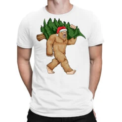 Bigfoot Santa Christmas Tree Xmas Sasquatch Boys K T-Shirt