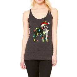 Christmas Boston Terrier Racerback Tank