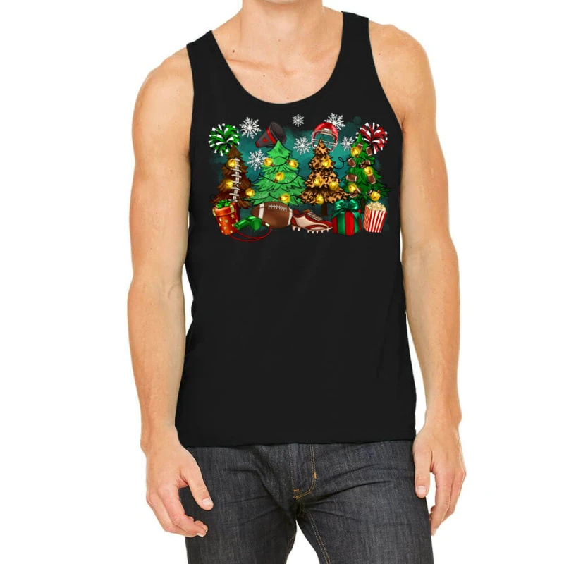 Christmas Trees With Football Tank Top 3 Christmas Trees With Football Tank Top