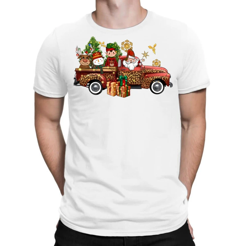 Christmas Truck Elf Santa Snowman Reindeer T-Shirt 3 Christmas Truck Elf Santa Snowman Reindeer T-Shirt