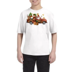 Christmas Truck Elf Santa Snowman Reindeer Youth Tee
