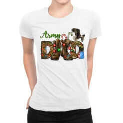 Christmas Army Dad Ladies Fitted T-Shirt
