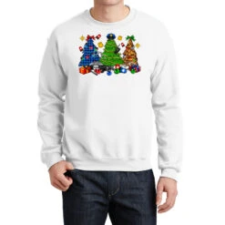 Police Christmas Trees Crewneck Sweatshirt