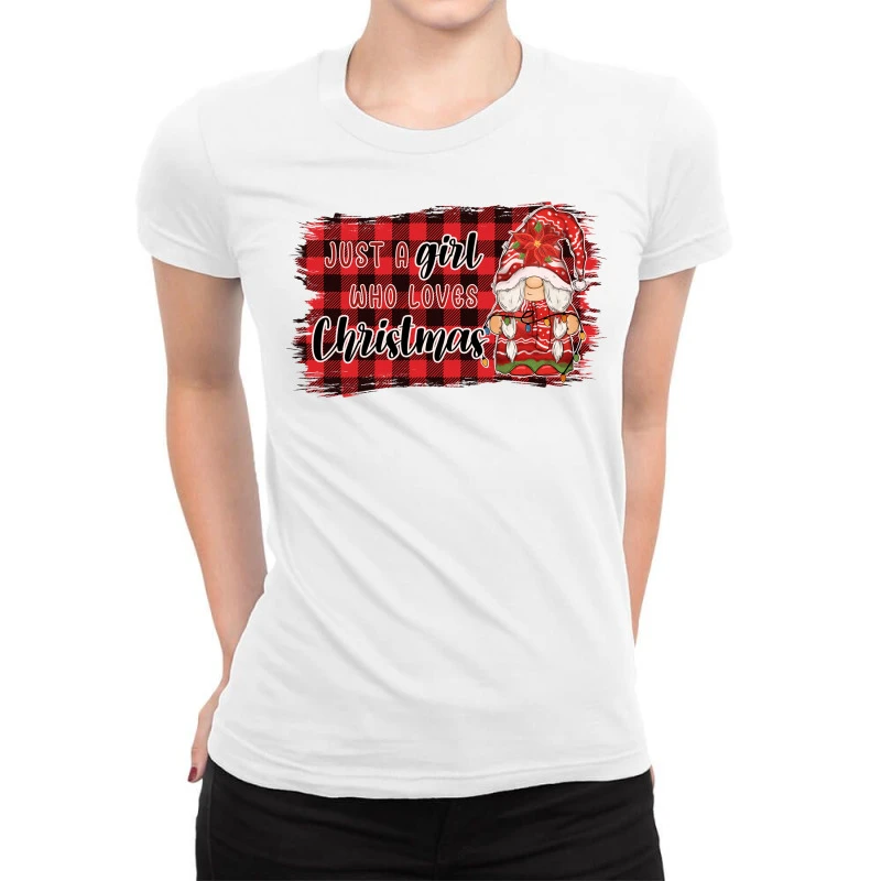 Just A Girl Who Loves Christmas Sublim Ladies Fitted T-Shirt 3 Just A Girl Who Loves Christmas Sublim Ladies Fitted T-Shirt