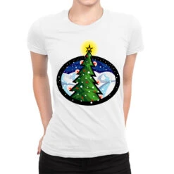 Christmas Tree Ladies Fitted T-Shirt