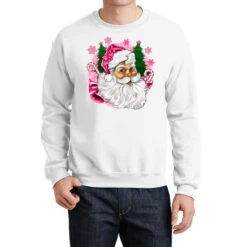 Pink Christmas Santa Claus Crewneck Sweatshirt