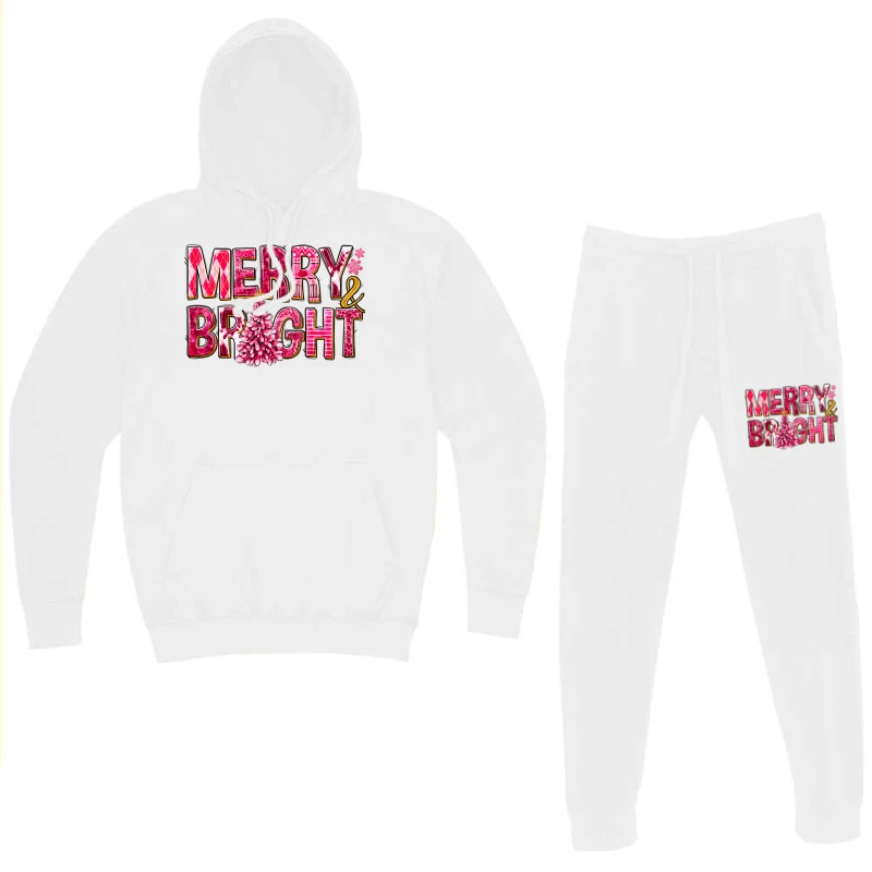 Merry And Bright Pink Christmas Hoodie & Jogger Set 5 Merry And Bright Pink Christmas Hoodie & Jogger Set - Image 3