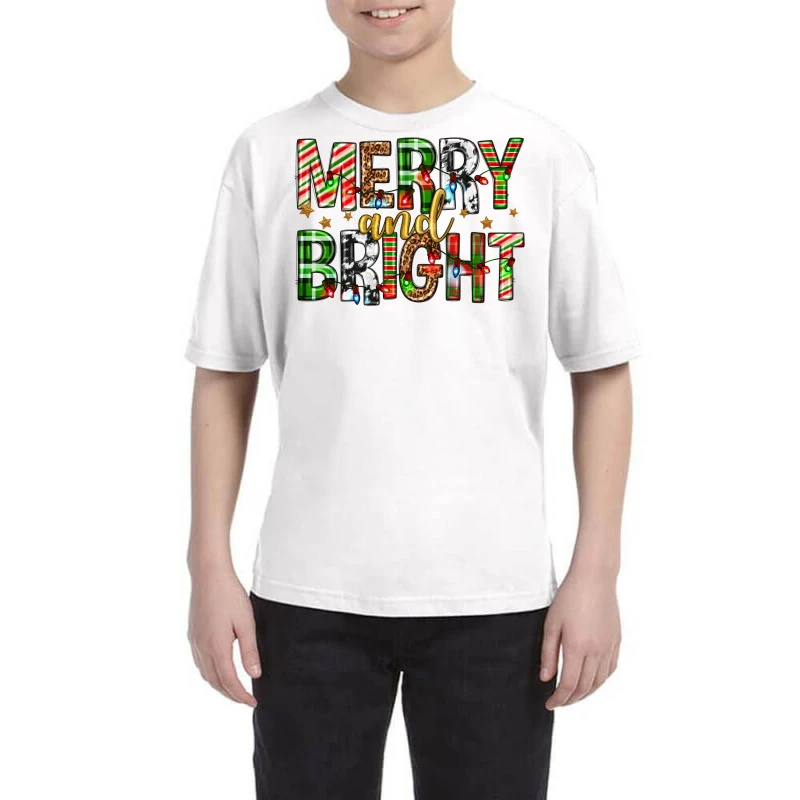 Merry And Bright Christmas Youth Tee 3 Merry And Bright Christmas Youth Tee