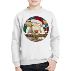 Charolais Cow Christmas Youth Sweatshirt