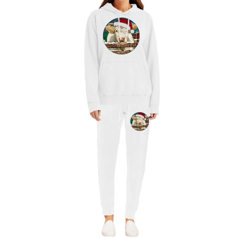 Charolais Cow Christmas Hoodie & Jogger Set 4 Charolais Cow Christmas Hoodie & Jogger Set - Image 2