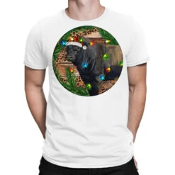 Black Angus Bull With Christmas Lights T-Shirt