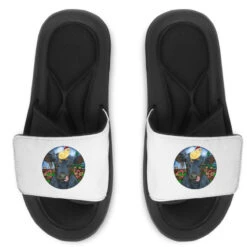 Black Angus Cattle With Santa Chick Christmas Slide Sandal