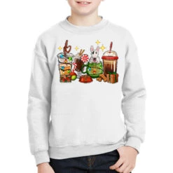 Christmas Coffee Cups With Bull Terrier Youth Sweatshirt