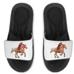 Western Christmas Cowgirl On The Horse Slide Sandal