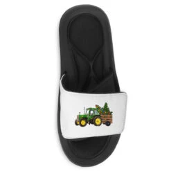 Green Christmas Tractor Slide Sandal -Noel Outfits Store pmd.2526693514.202.25095189.s3.1 front customized1 f5f5f5 none x75y70 90 800x800 1