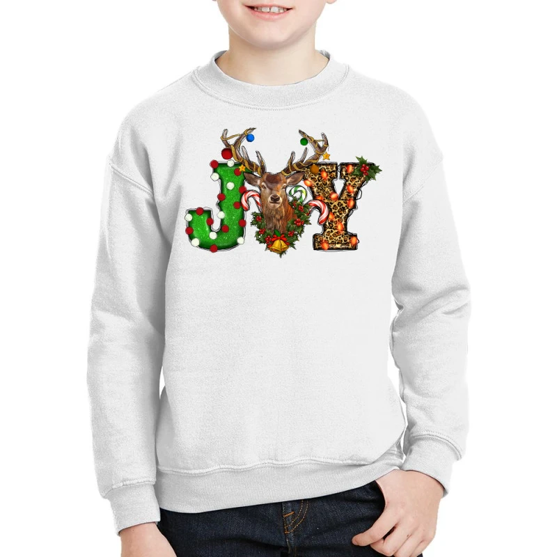 Christmas Joy Reindeer Youth Sweatshirt 3 Christmas Joy Reindeer Youth Sweatshirt