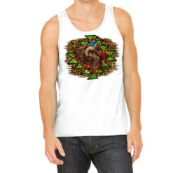Western Christmas Rodeo Distressed Tank Top
