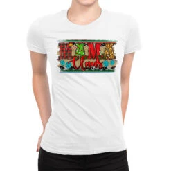 Western Christmas Mama Claus Ladies Fitted T-Shirt