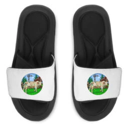 Christmas Charolais Bull And Barnyard Slide Sandal