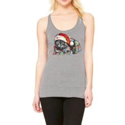 Christmas Russian Blue Cat Racerback Tank