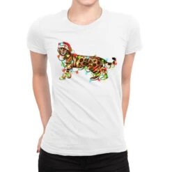 Christmas Bengal Cat Ladies Fitted T-Shirt