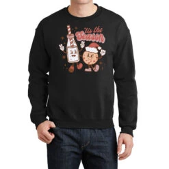 Tis The Season Christmas Milk And Cookie Crewneck Sweatshirt