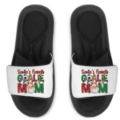 Santa's Favorite Soccer Goalie Mom Christmas Slide Sandal