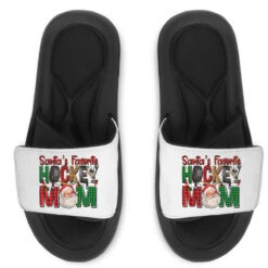 Santa's Favorite Hockey Mom Christmas Slide Sandal