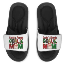 Santa's Favorite Hockey Goalie Mom Christmas Slide Sandal