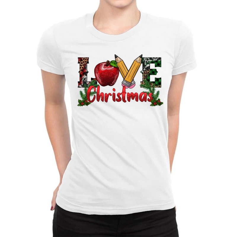Western Christmas Love Ladies Fitted T-Shirt 3 Western Christmas Love Ladies Fitted T-Shirt