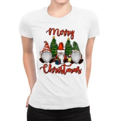 Merry Christmas Gnomes Ladies Fitted T-Shirt