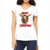 Merry Christmas Longhorn Cow Women's V-Neck T-Shirt -Noel Outfits Store pmd.2526787698.72.25097054.s3.1 front white2 ffffff none x0y0 138 800x800 1