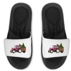 Pink Christmas Farm Tractor Slide Sandal