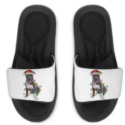 Pitbull With Christmas Lights Slide Sandal