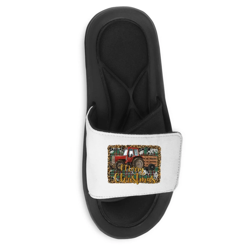 Merry Christmas Farm Tractor Slide Sandal 5 Merry Christmas Farm Tractor Slide Sandal - Image 3