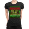 See You Next Christmas Ladies Fitted T-Shirt