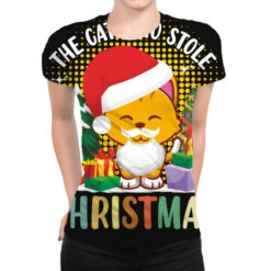 The Cat Who Stole Christmas All Over Women's T-shirt