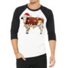 Christmas Cow 3/4 Sleeve Shirt 2 Christmas Cow 3/4 Sleeve Shirt -Noel Outfits Store pmd.2526984047.33.25100678.s3.1 front white and black2 ffffff none x0y0 150 800x800 1