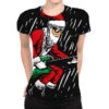 Santa Playing Guitar Christmas Pajama Musician All Over Women's T-shirt