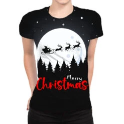 Christmas Contrast Moonlight All Over Women's T-shirt